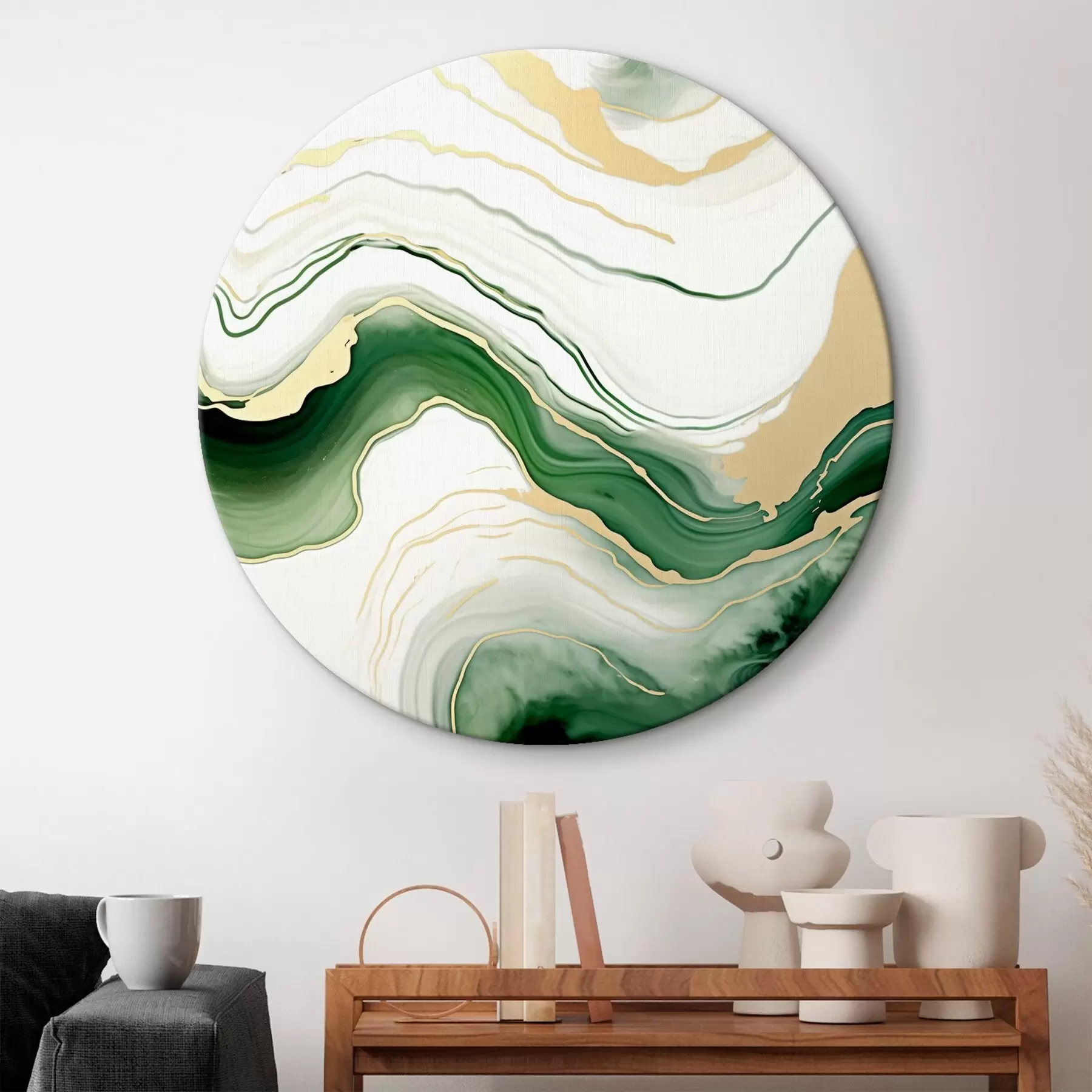 Tablouri Modele de marmură verde deschis și portocaliu r45696