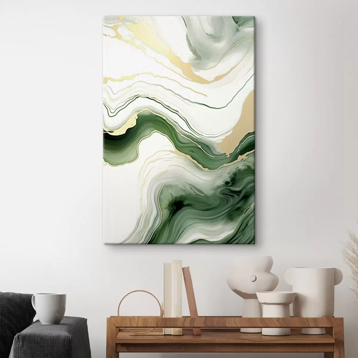 Tablouri Modele de marmură verde deschis și portocaliu s45696