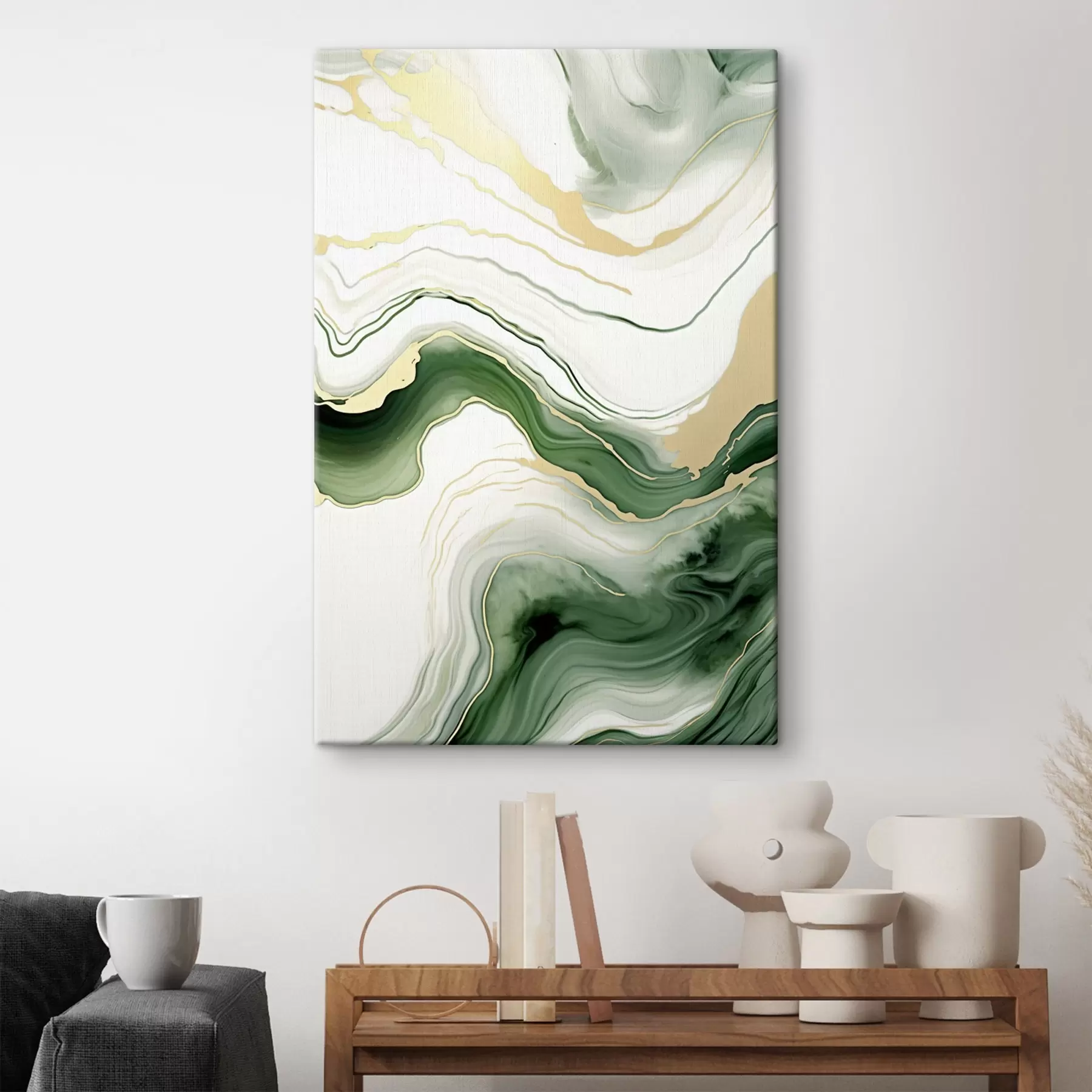 Tablouri Modele de marmură verde deschis și portocaliu s45696