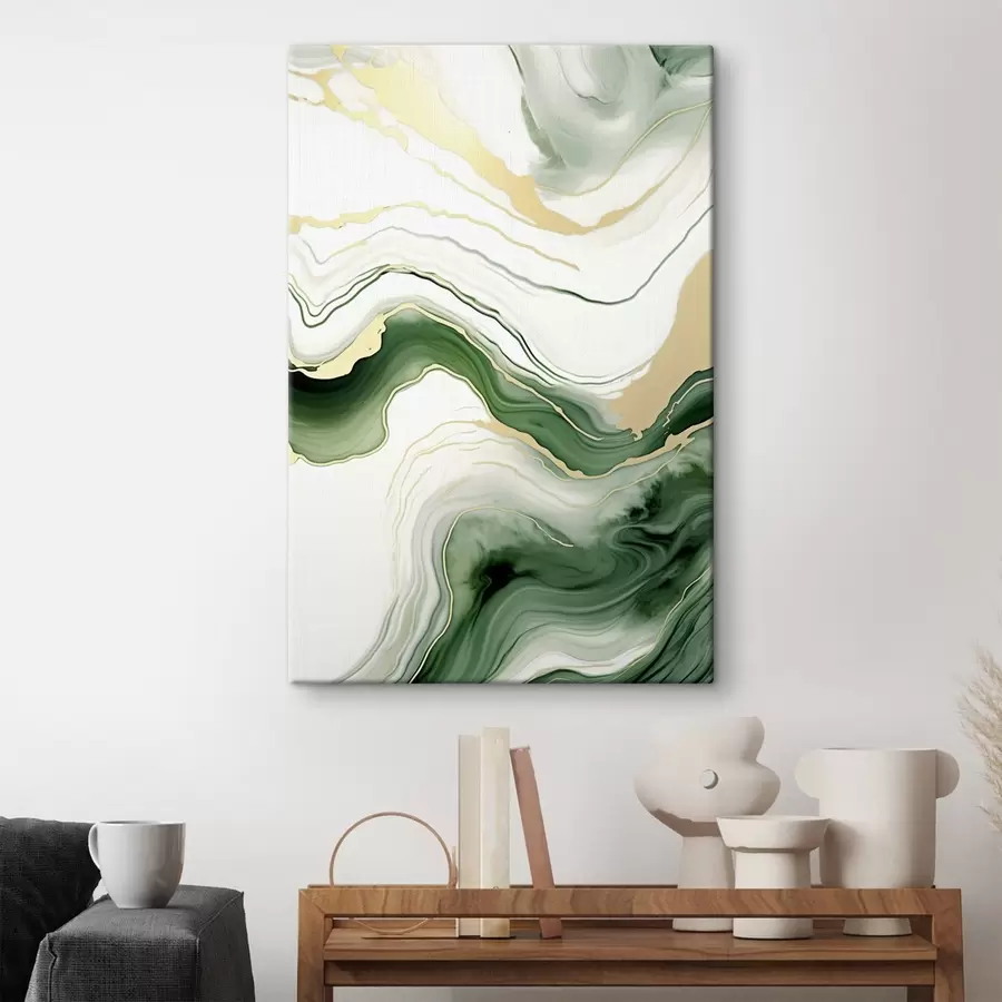 Tablouri Modele de marmură verde deschis și portocaliu s45696