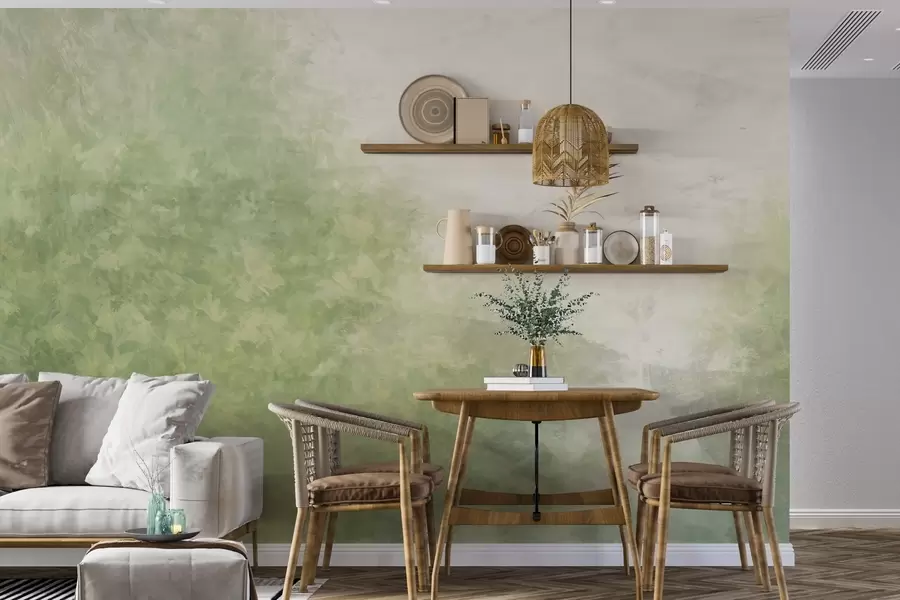 fototapet  Imitație de frunze pe un perete de beton w04468