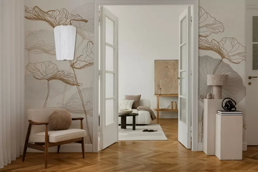 fototapet Diverse frunze de lotus w04471