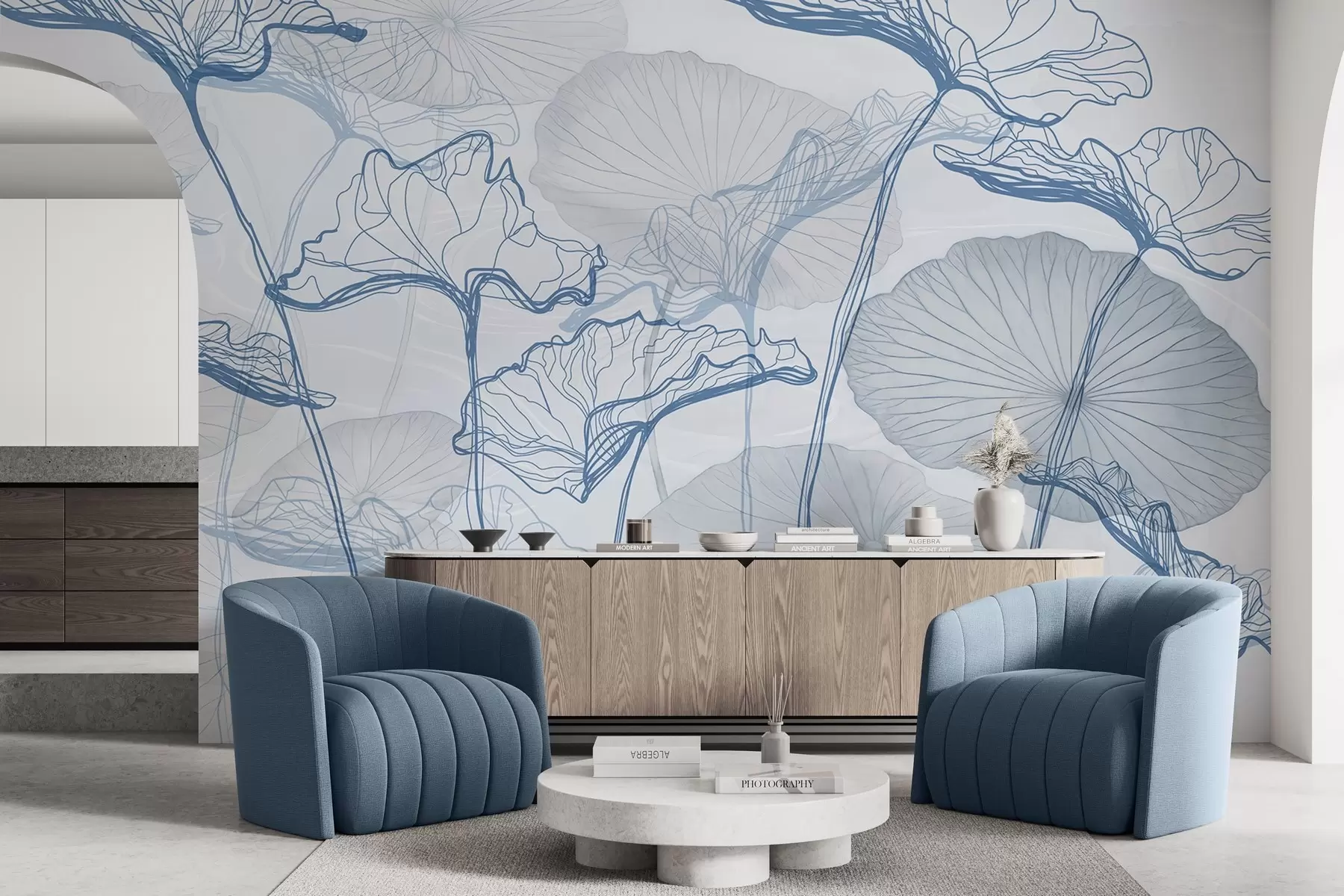 fototapet Diverse frunze de lotus w04471v2