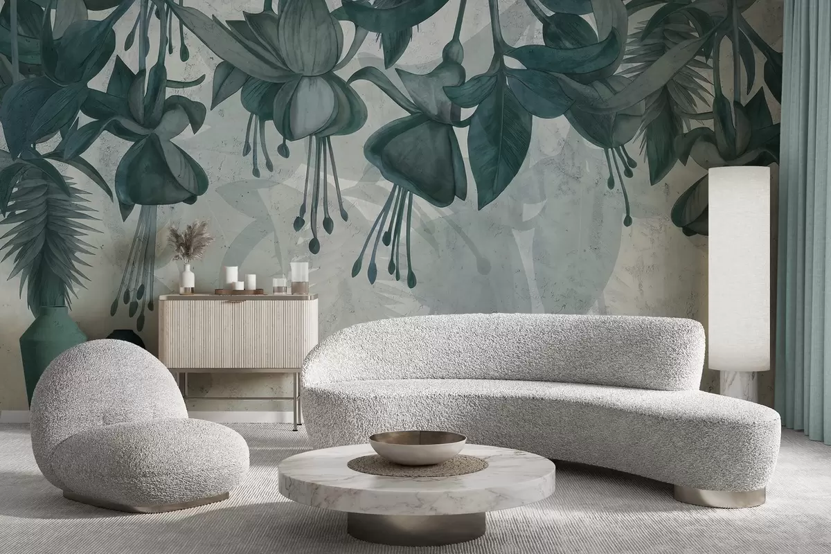 fototapet Agățat flori în stil grunge w04472v1