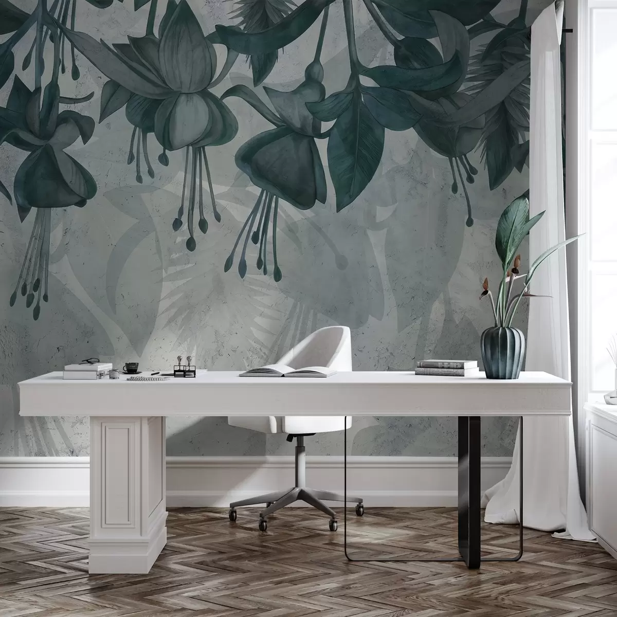 fototapet Agățat flori în stil grunge w04472v1