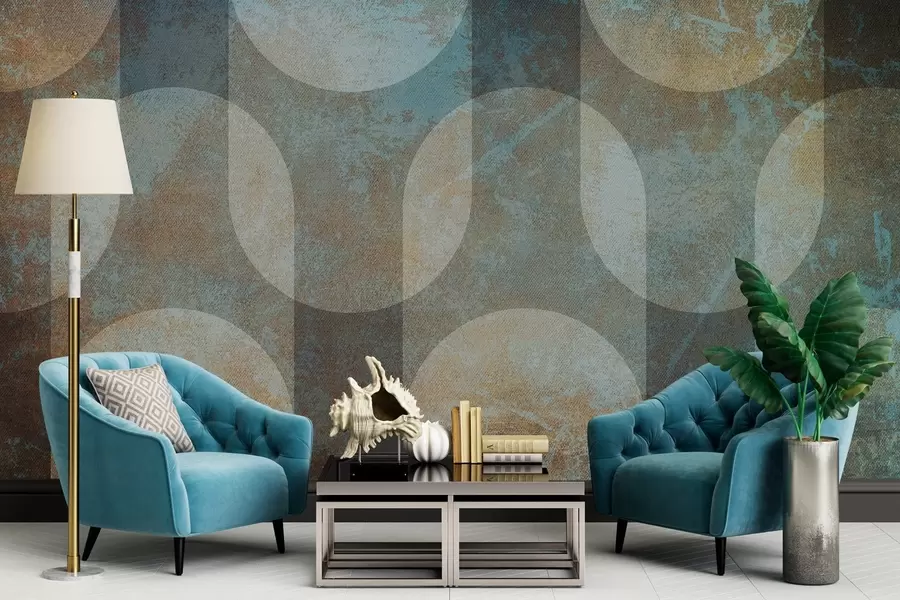 fototapet Geometrie abstractă în stil retro-modern w04495