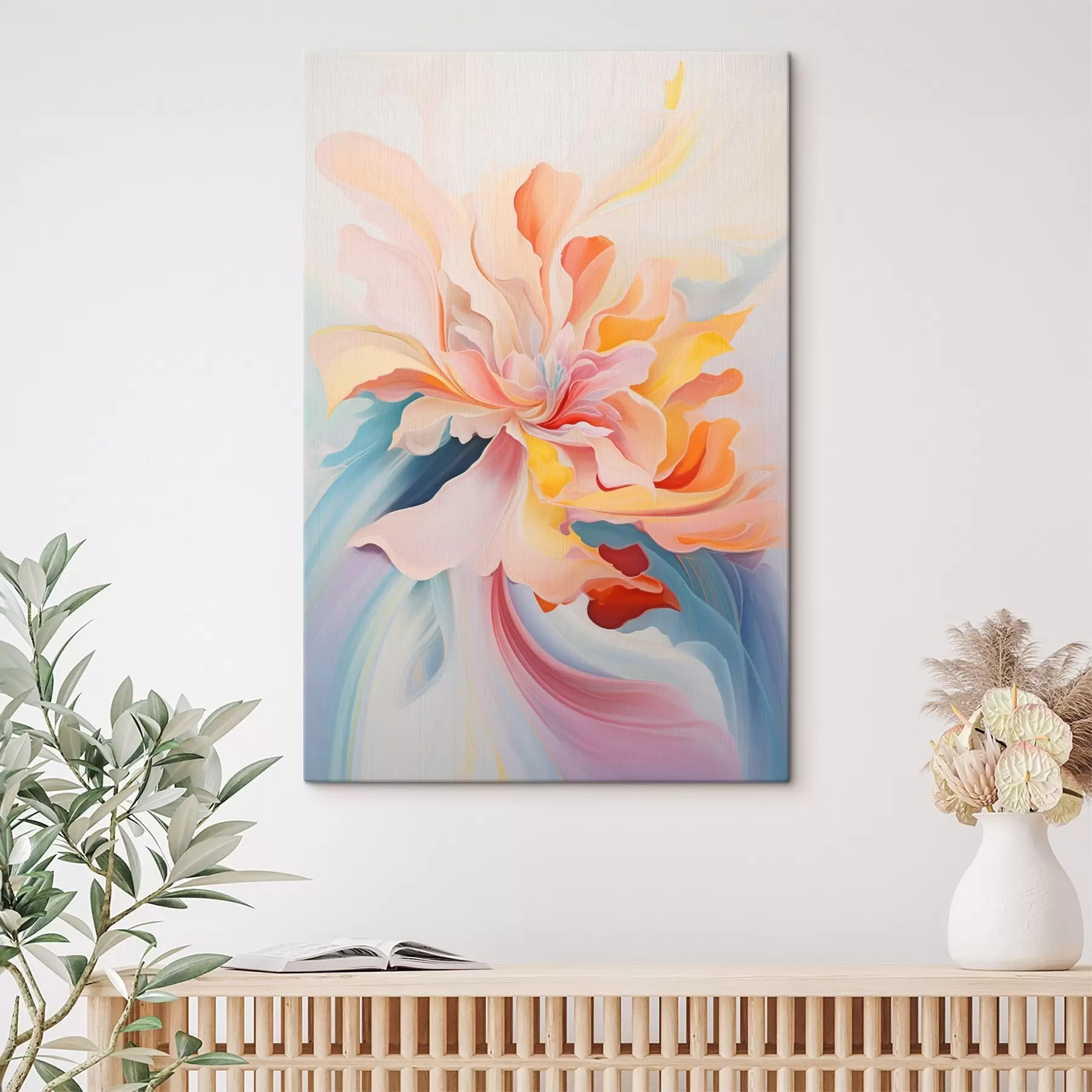 Tablouri Floare abstractă în tonuri pastelate s45640