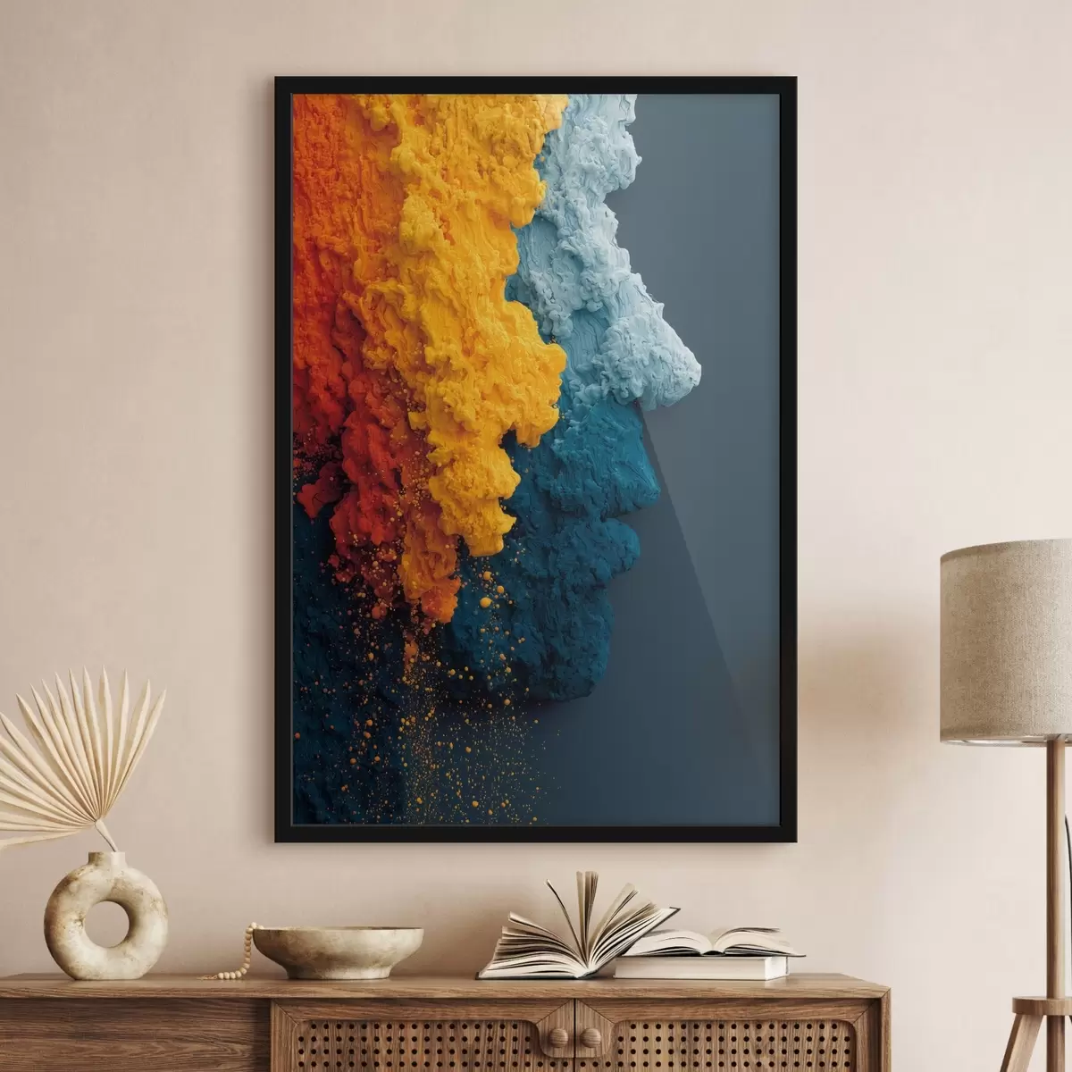 Poster Portret dinamic în vopsele colorate f45638