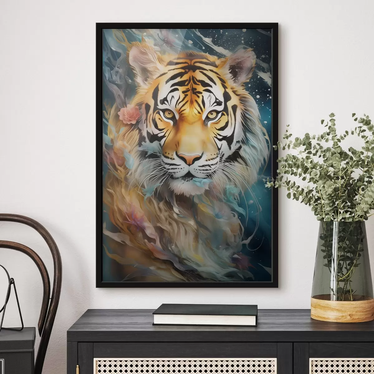 Poster Portret de tigru în stil fantasy f45645