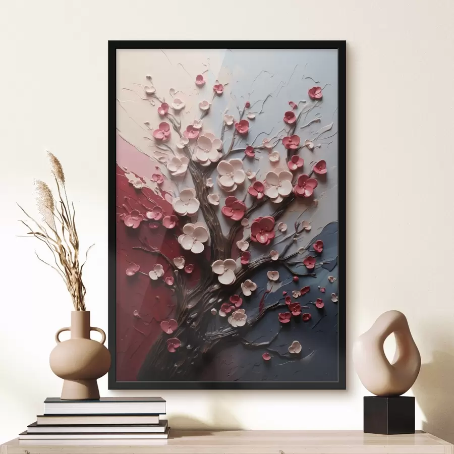 fototapet Volumetric sakura în stil de pictură texturată f45650