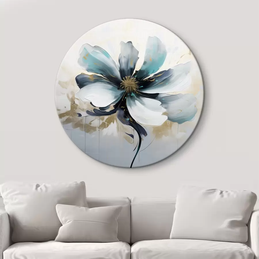 Tablouri Turcoaz floare în stil pictură în ulei r45641