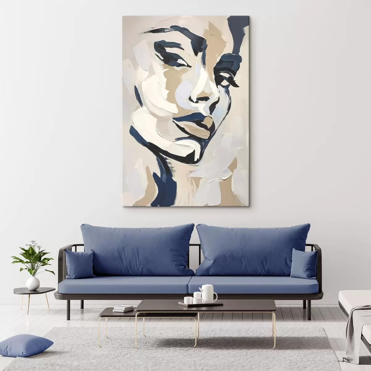 Tablouri Portret abstract al unei femei cu imitații de pensule s45593