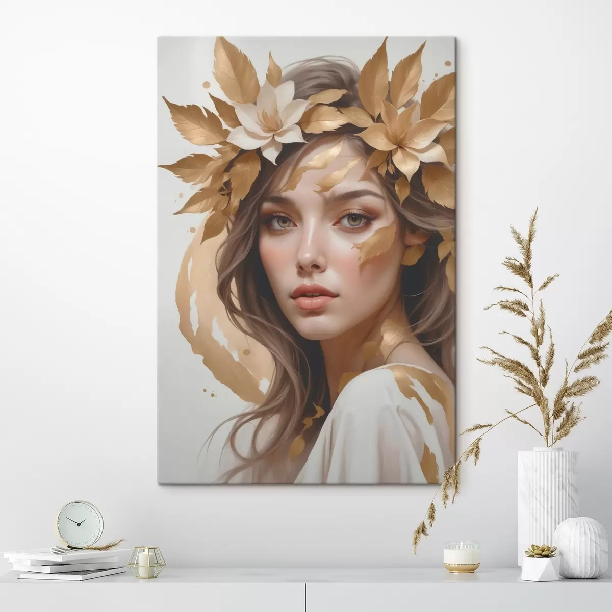 Tablouri O femeie cu frunze în păr s45748