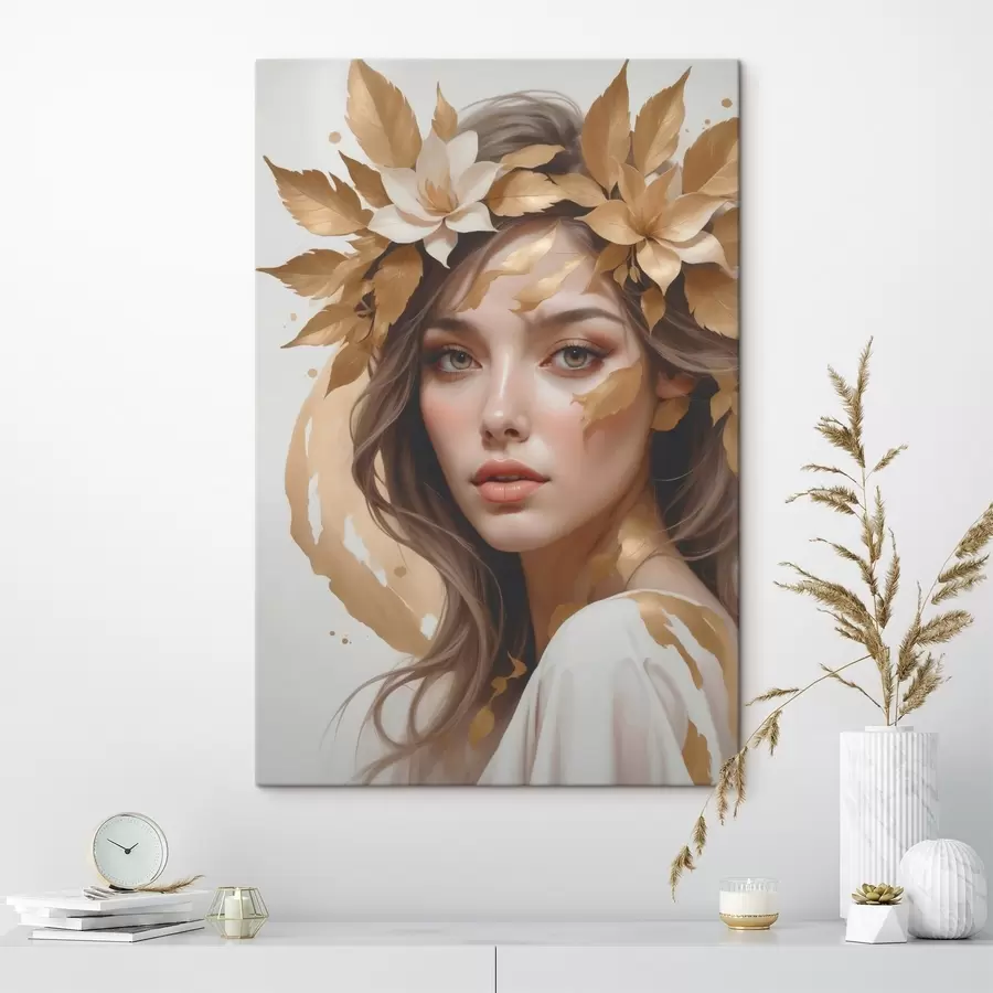 Tablouri O femeie cu frunze în păr s45748