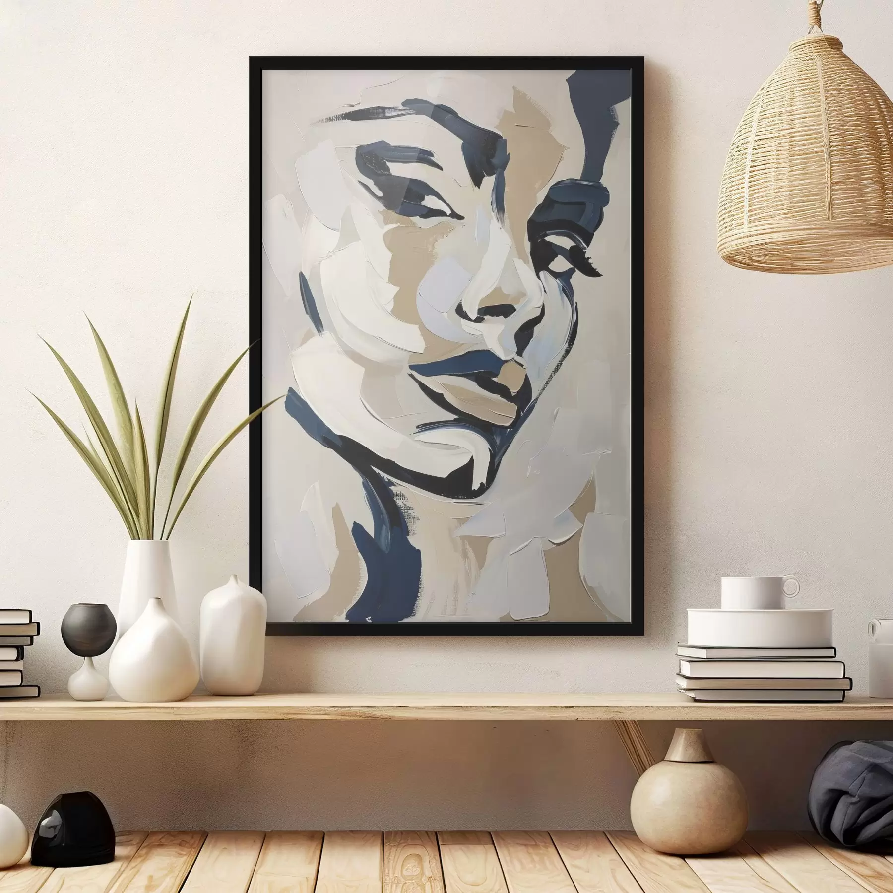 fototapet Portret abstract al unei femei cu imitații de pensule f45593