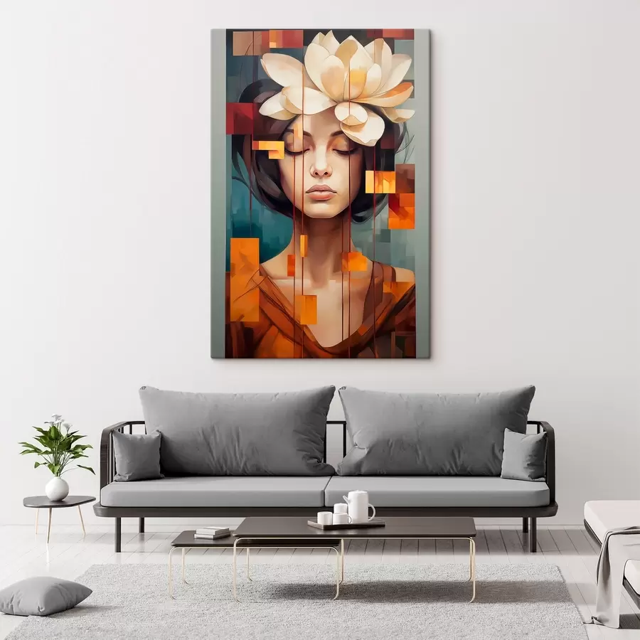 Tablouri Femeie cu o floare s45796