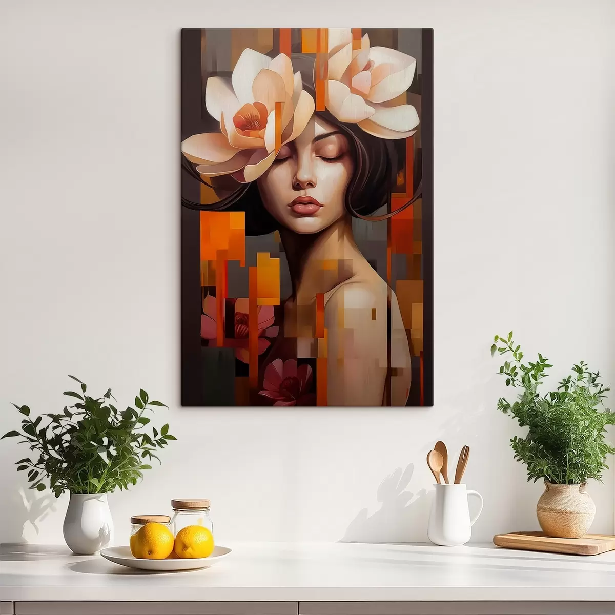 Tablouri Femeie cu o floare s45797