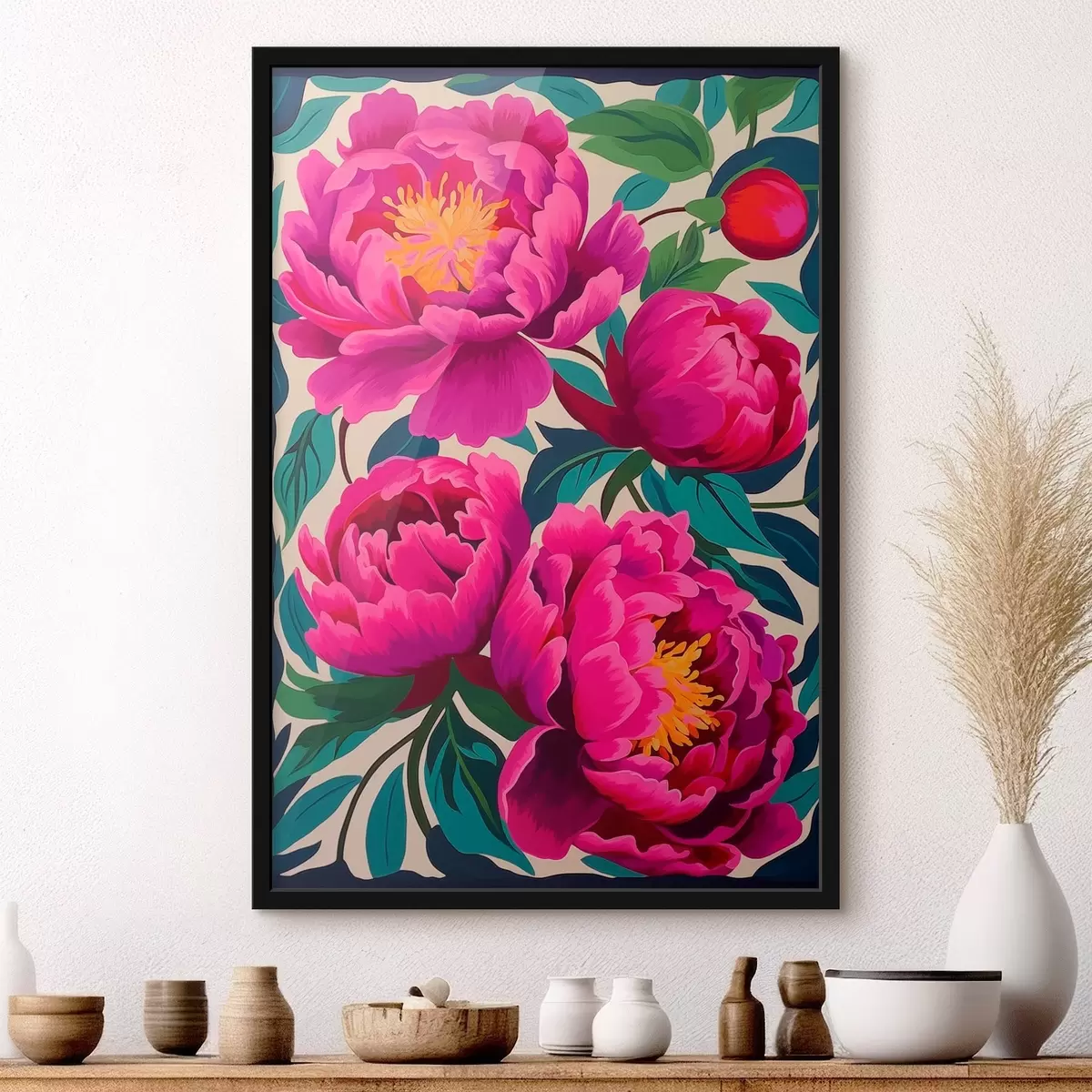 Poster Bujori în prim-plan f45782