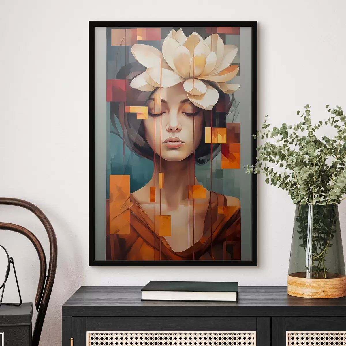 Poster Femeie cu o floare f45796