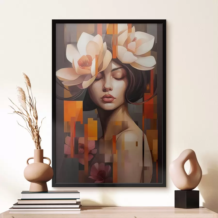 fototapet Femeie cu o floare f45797