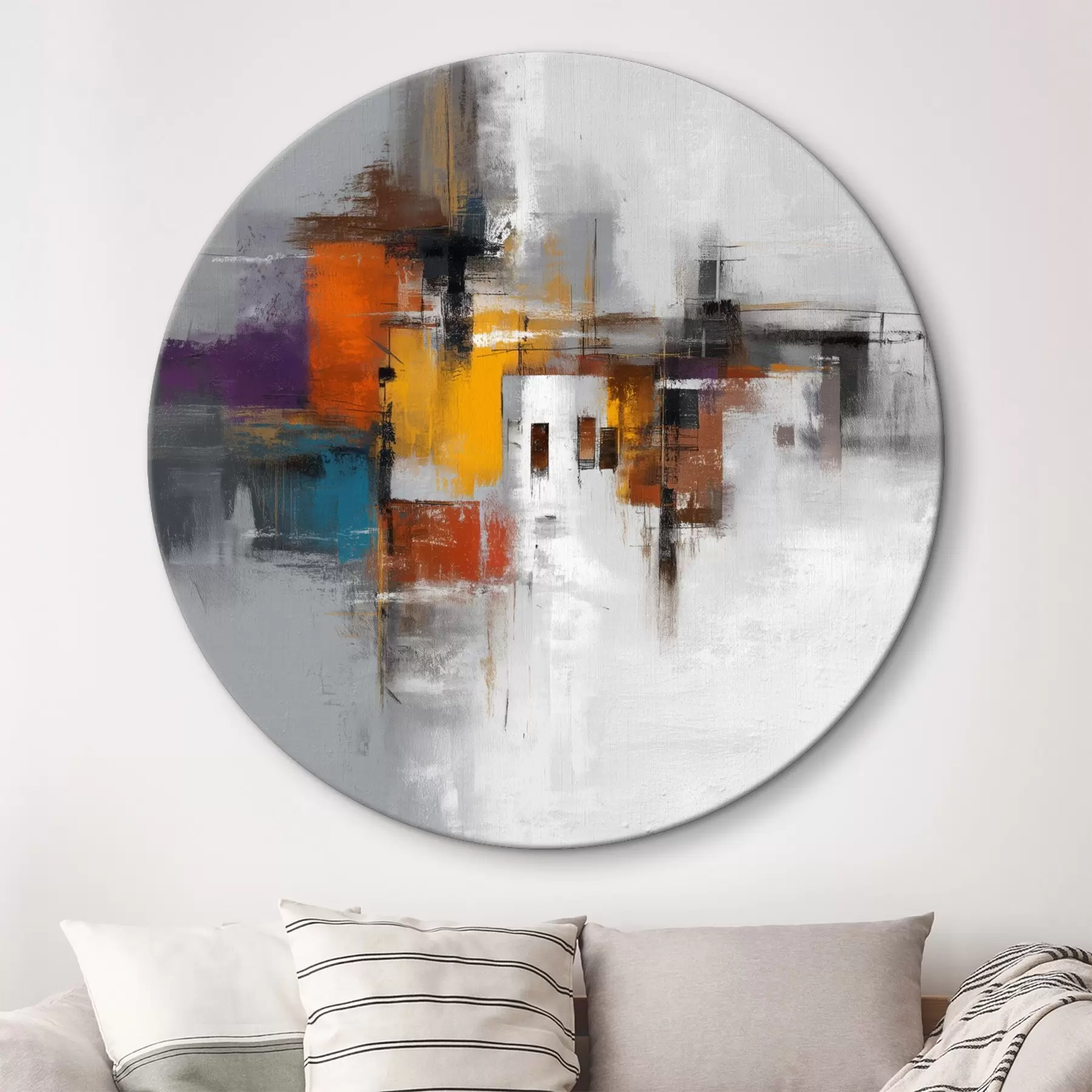 Tablouri Abstracție colorată cu motive geometrice r45239