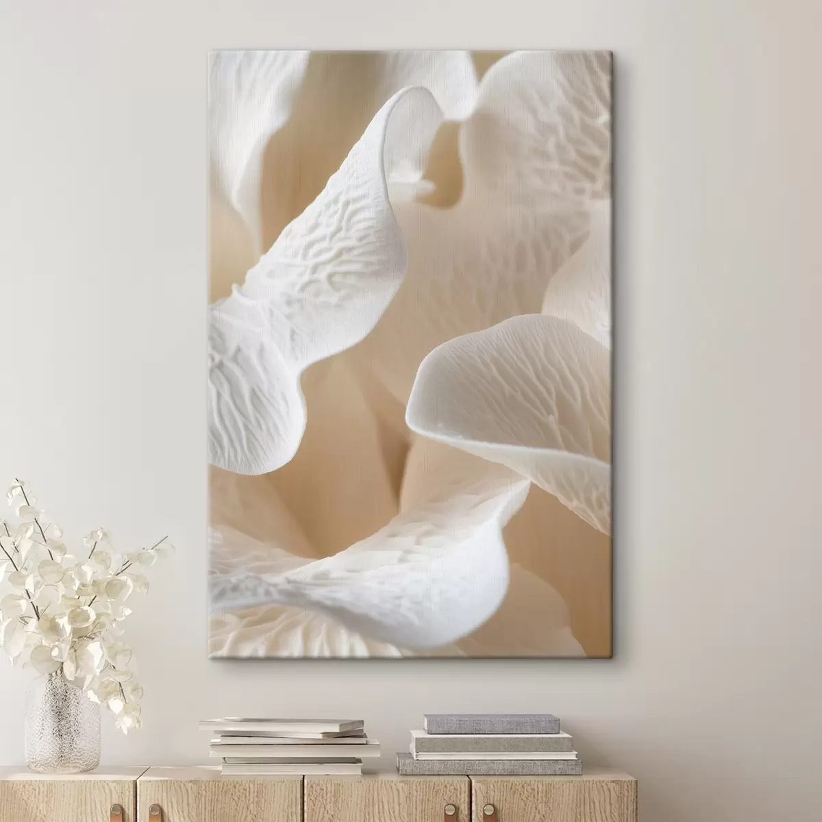 Tablouri petale cu nervuri în nuanțe de bej s45703