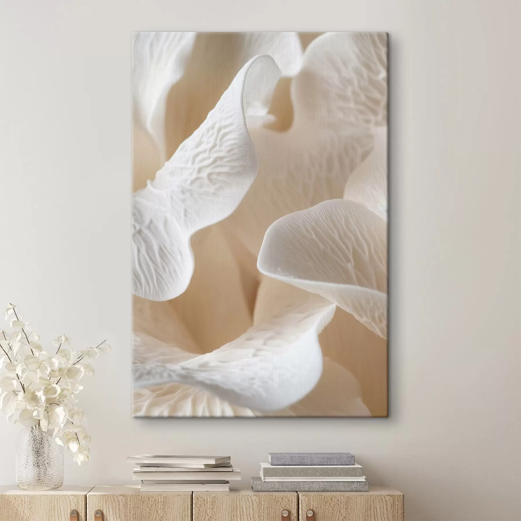 Tablouri petale cu nervuri în nuanțe de bej s45703