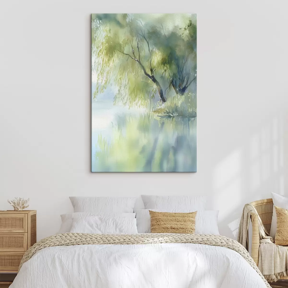 Tablouri salcie pe malul lacului în stil acuarelă s45715