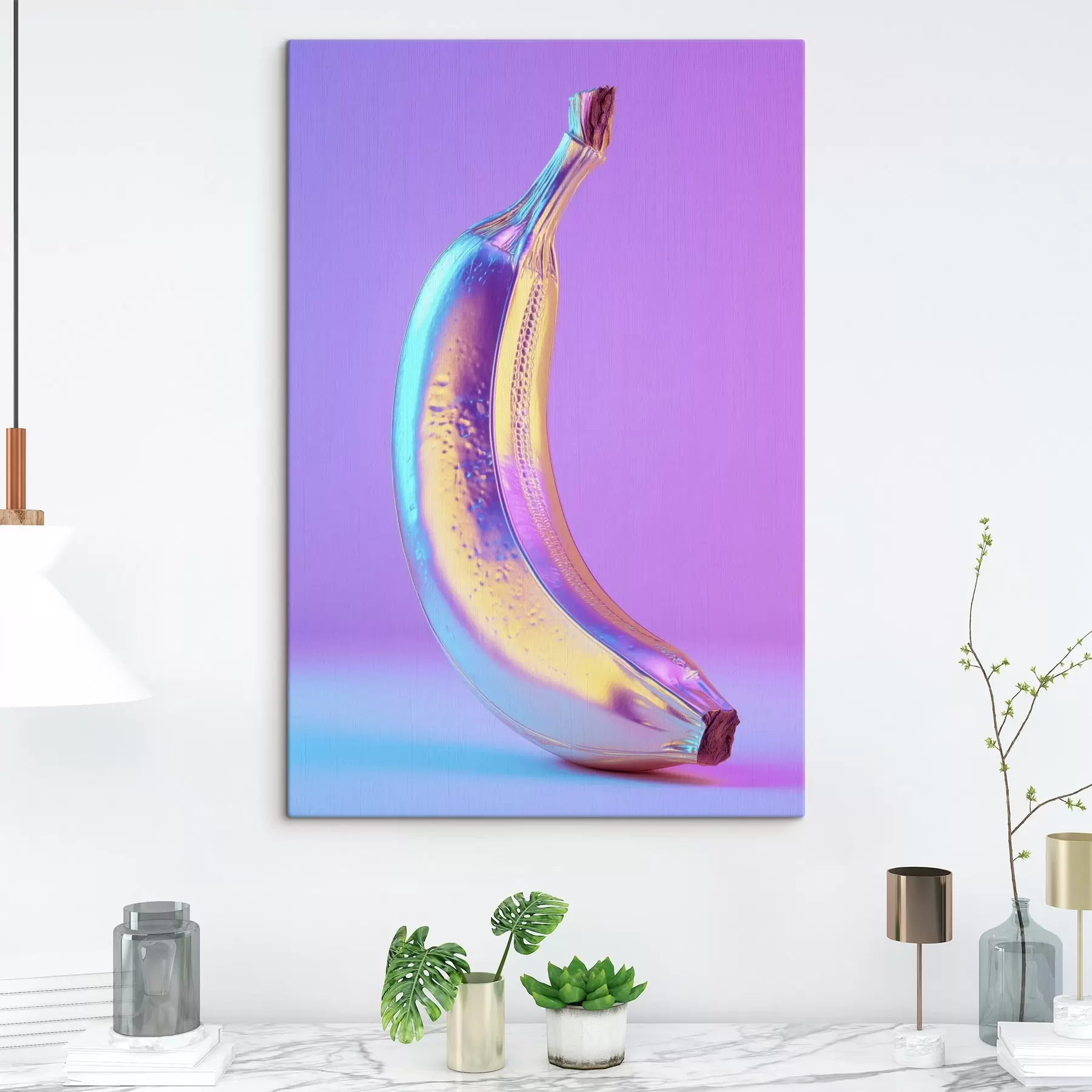 Tablouri banană strălucitoare și lucioasă în stil pop art s45728