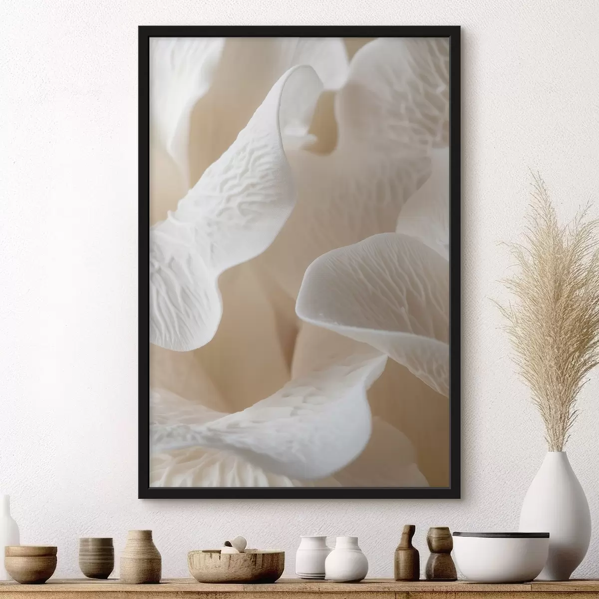 Poster petale cu nervuri în nuanțe de bej f45703