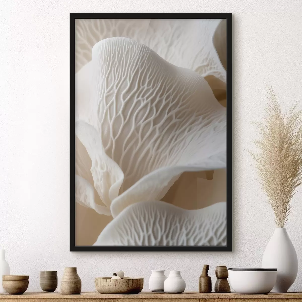 Poster petale cu nervuri în nuanțe de bej f45704