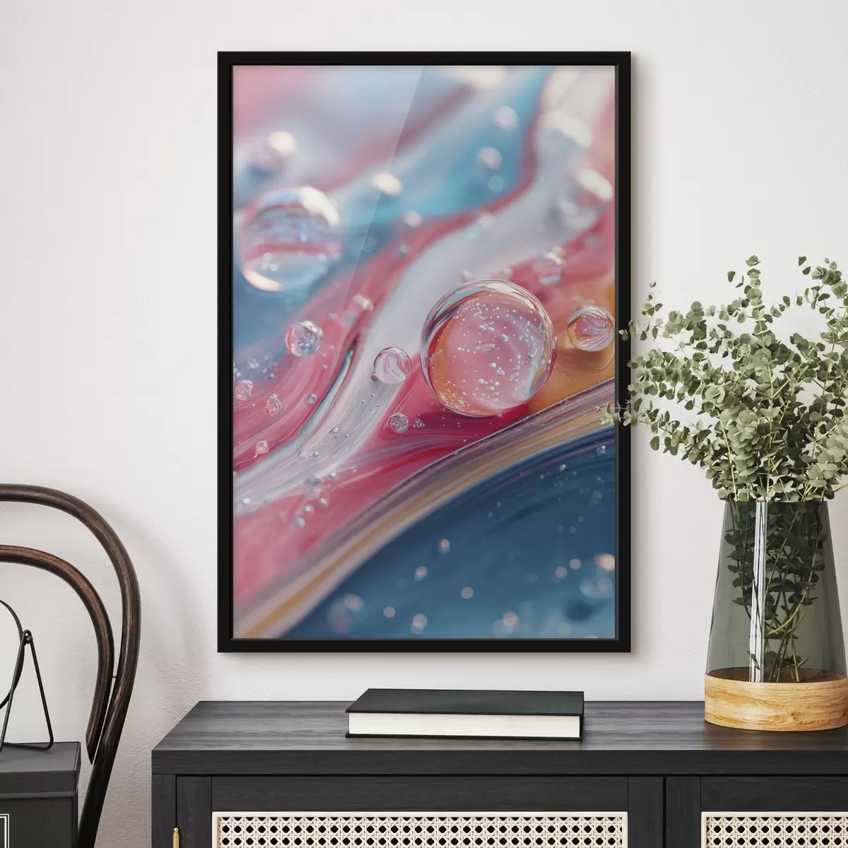 Poster valuri multicolore cu bule f45706