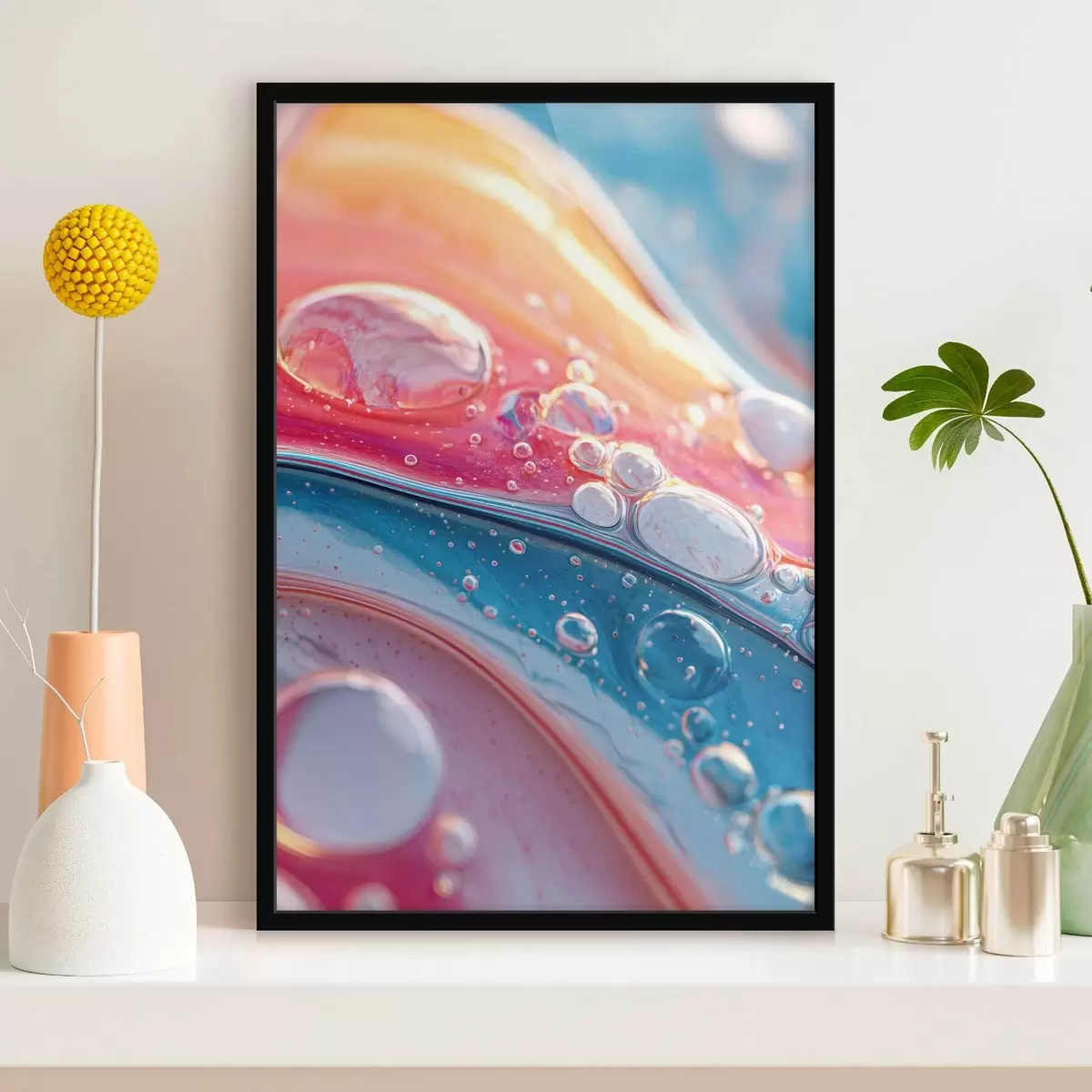 Poster valuri multicolore cu bule f45707