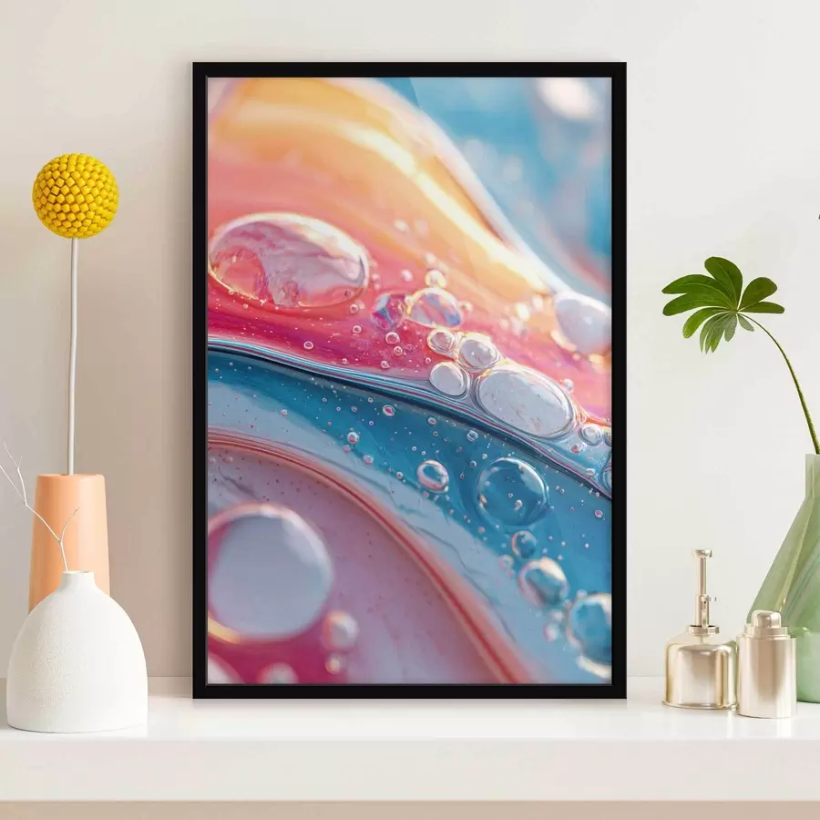 fototapet valuri multicolore cu bule f45707