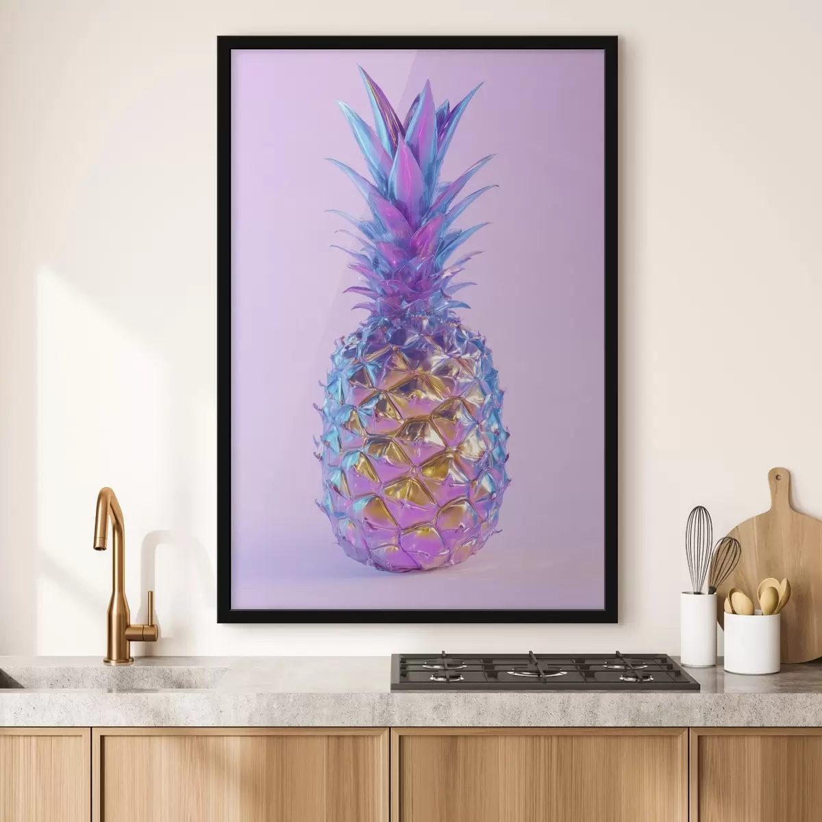 Poster ananas strălucitor și lucios în stil pop art f45727