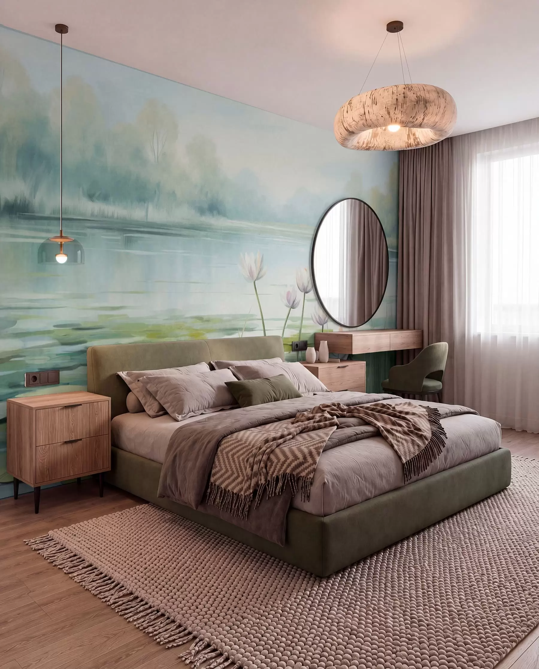 fototapet Reflexii în lacul din pădure w09395
