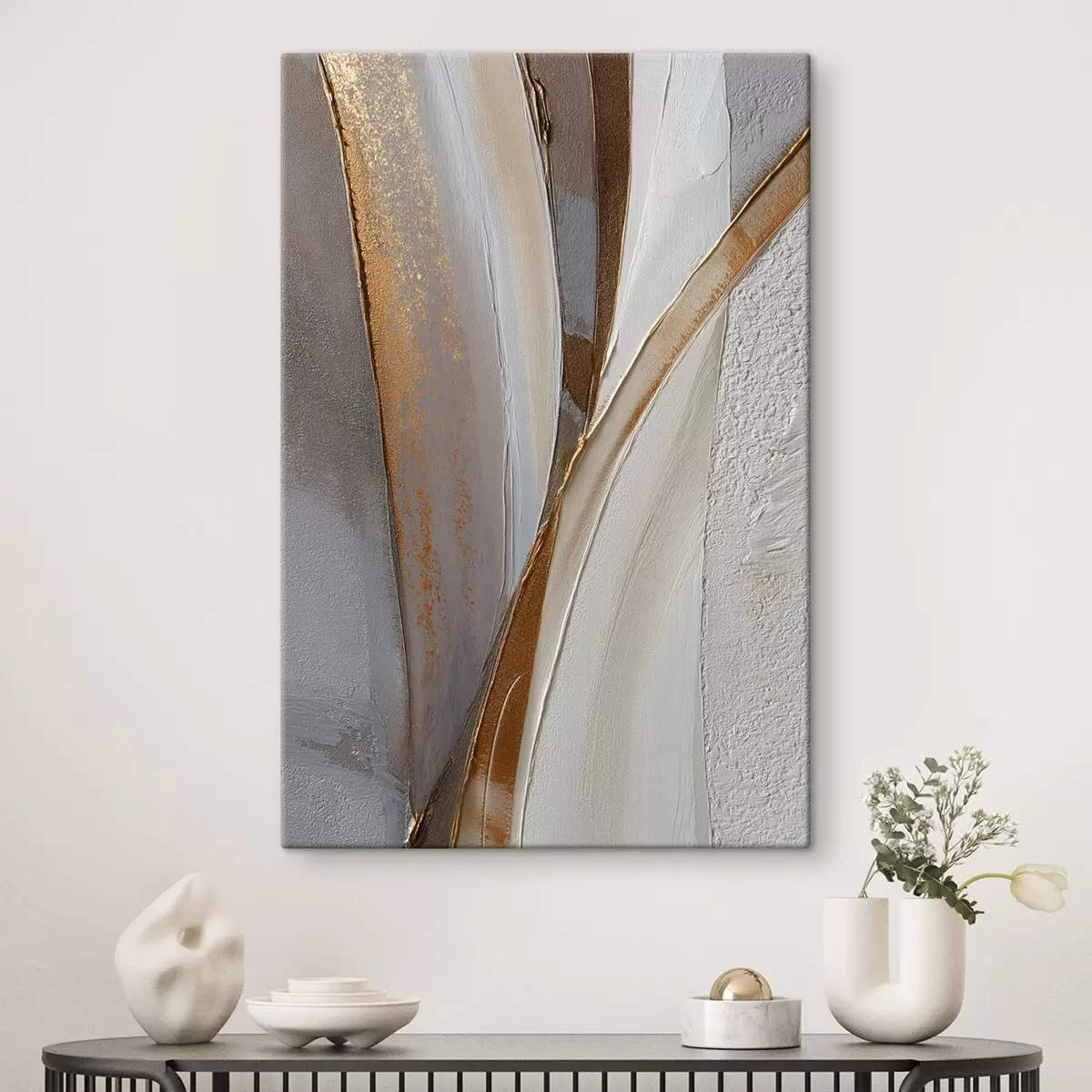 Tablouri Linii abstracte texturate cu sclipiri galbene și portocalii s45810