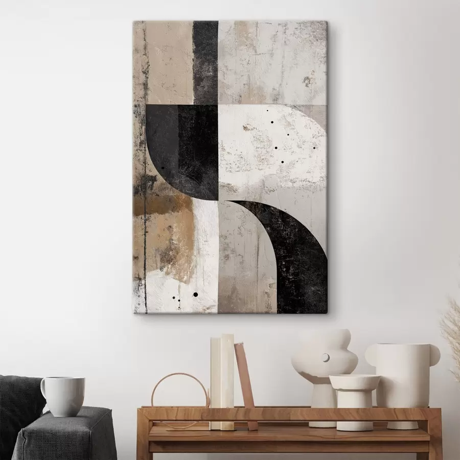 Tablouri Forme geometrice în tonuri de bej și negru s45811