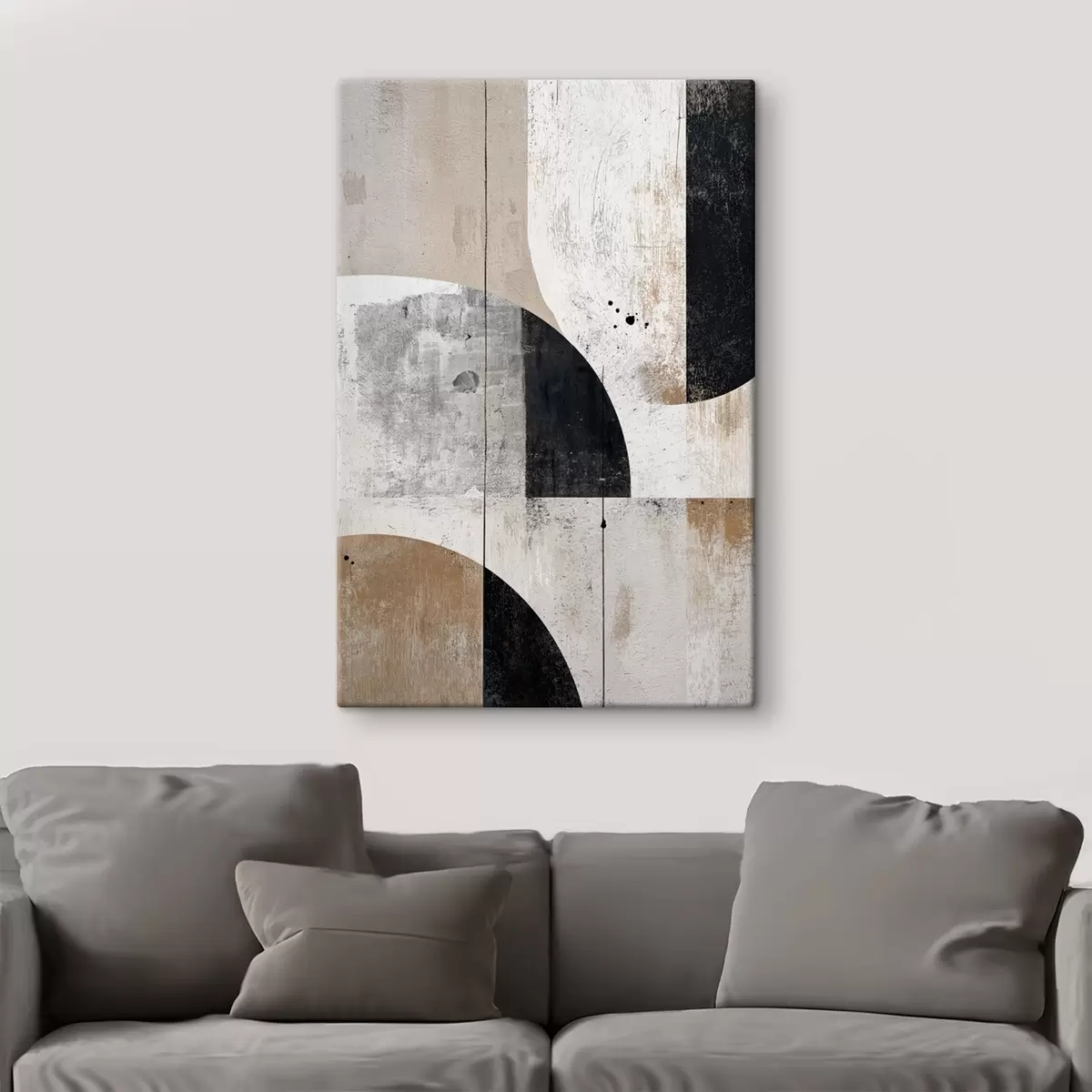 Tablouri Forme geometrice în nuanțe de gri și bej s45812