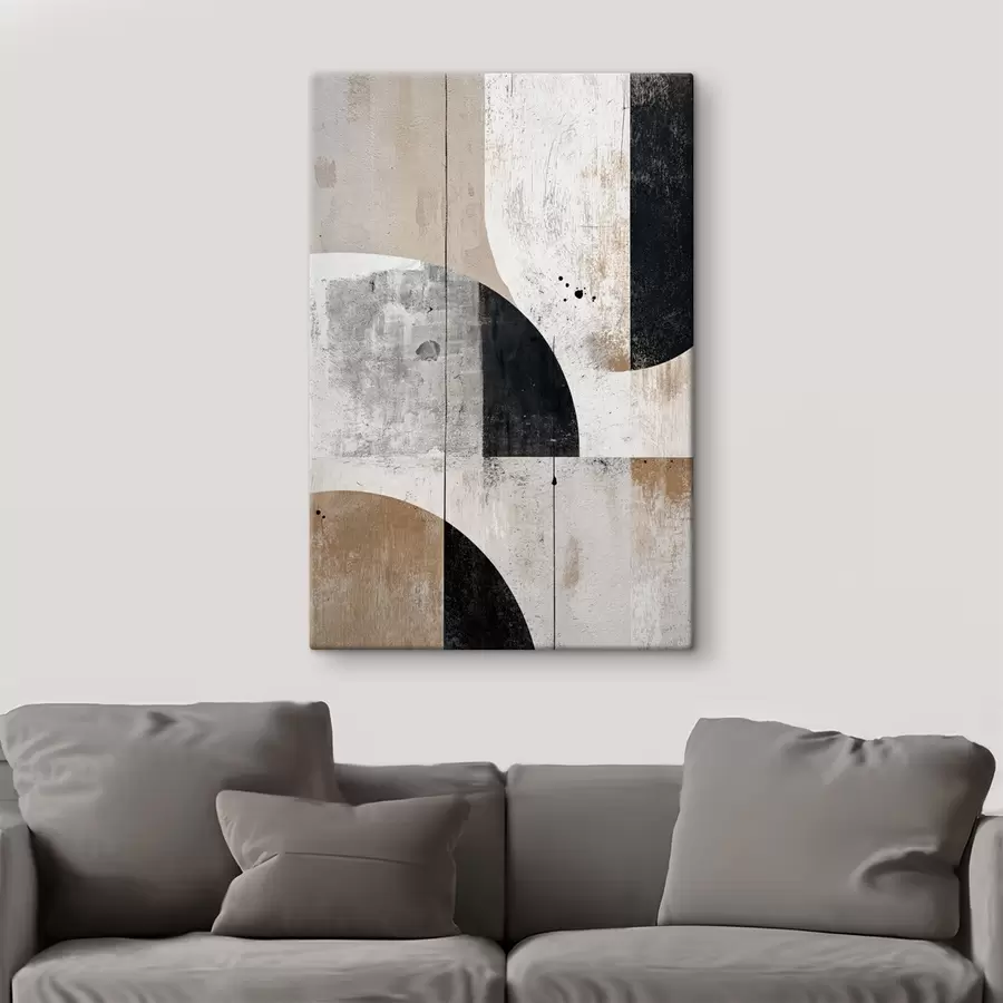 Tablouri Forme geometrice în nuanțe de gri și bej s45812