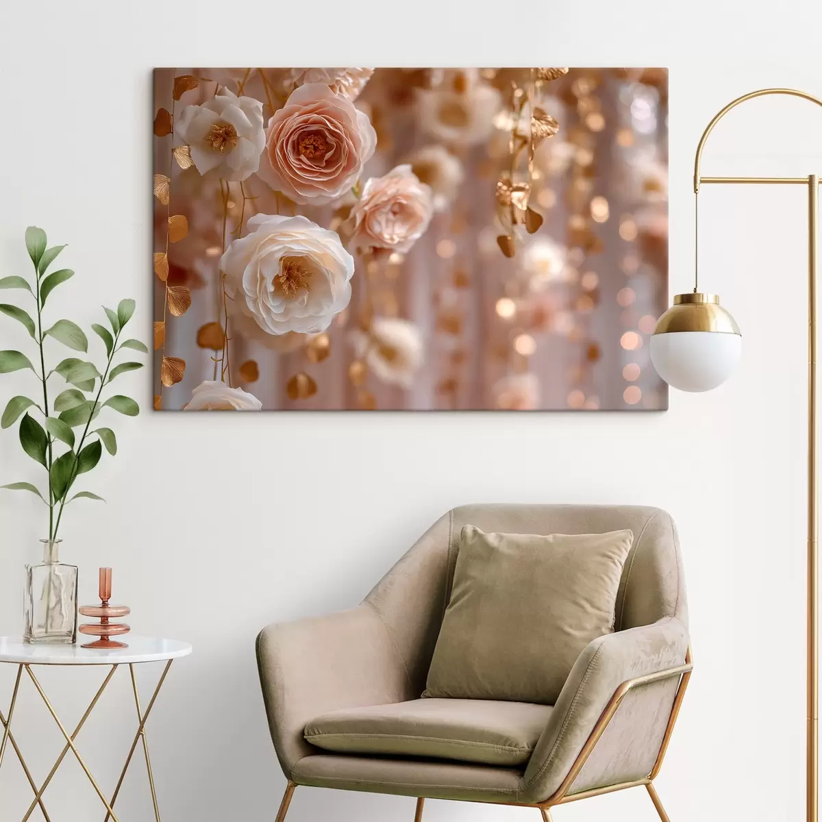 Tablouri Trandafiri cremoși cu accente s45824