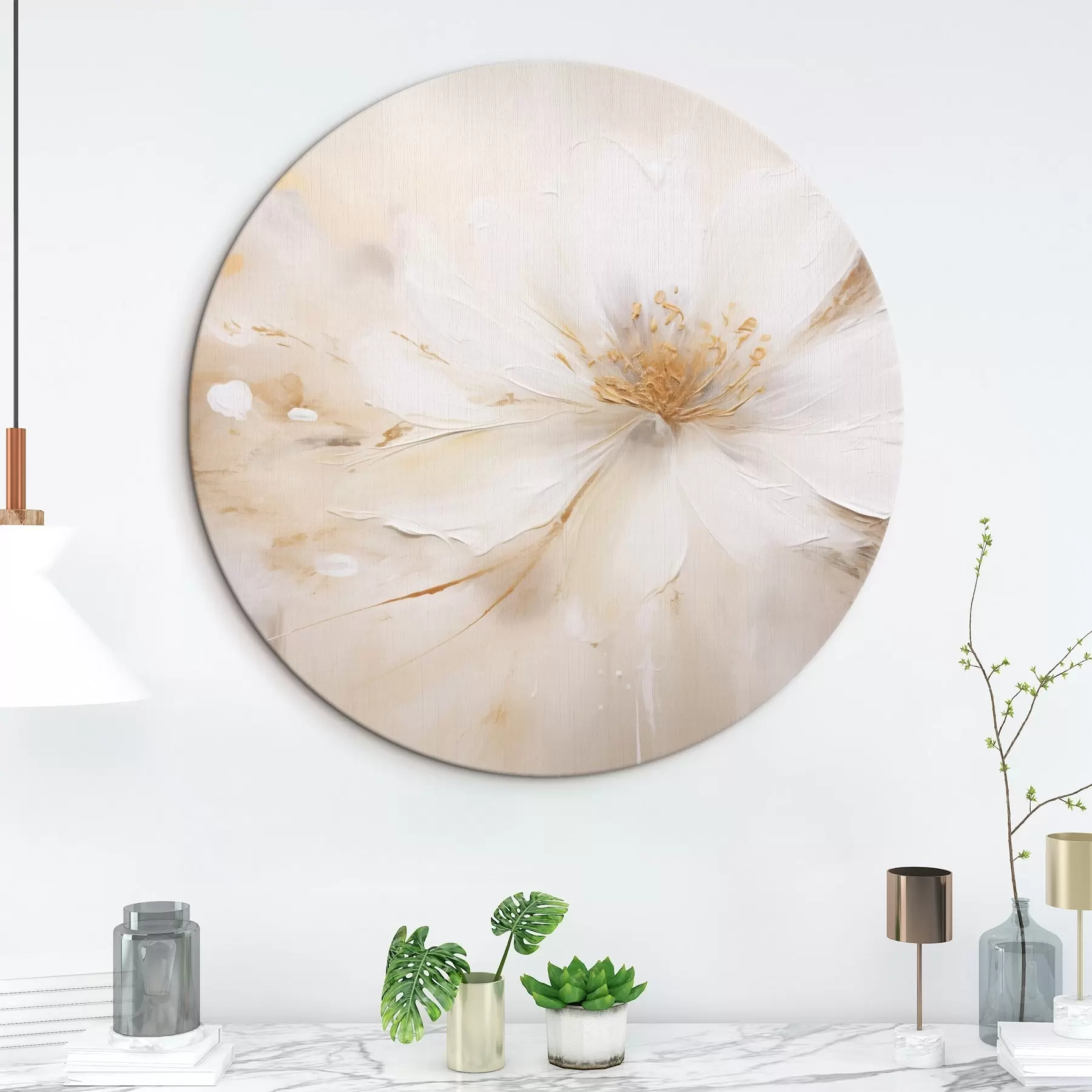 Tablouri O floare deschisă la culoare, cu centrul galben-portocaliu r45802