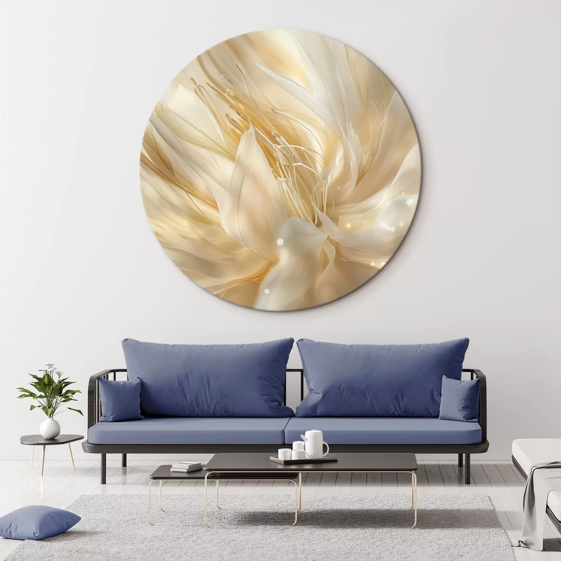 Tablouri Floare abstractă ușoară în strălucire galben-portocaliu r45819