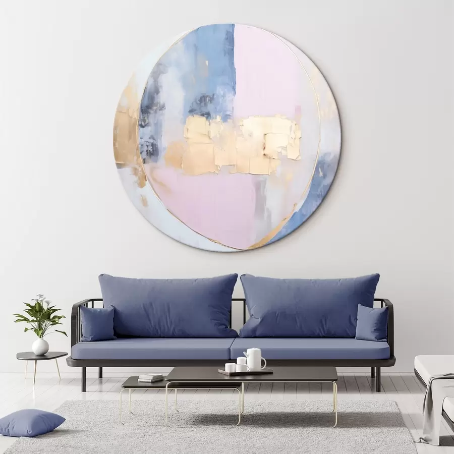 Tablouri Abstracție în cercuri albastre-roz r45821