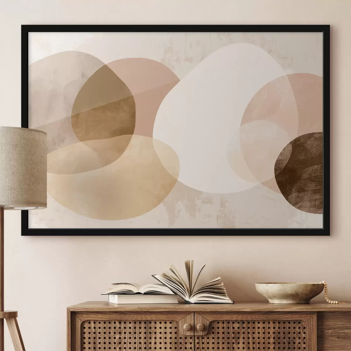 Poster Cercuri abstracte translucide într-o paletă caldă f45803