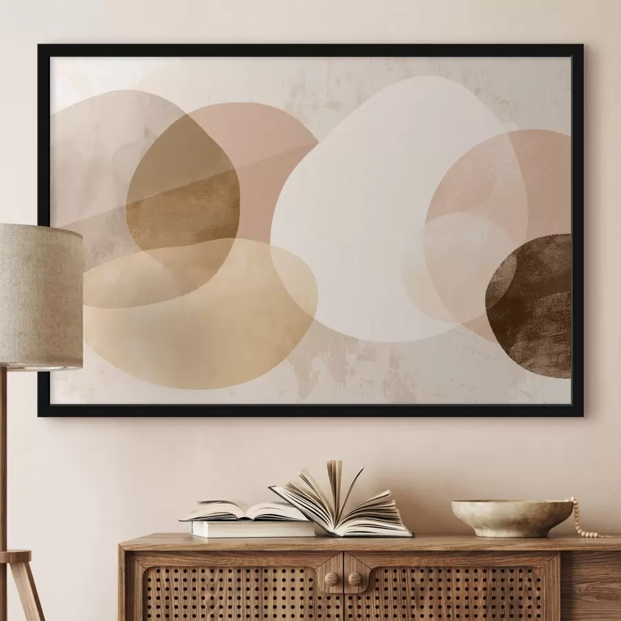 fototapet Cercuri abstracte translucide într-o paletă caldă f45803