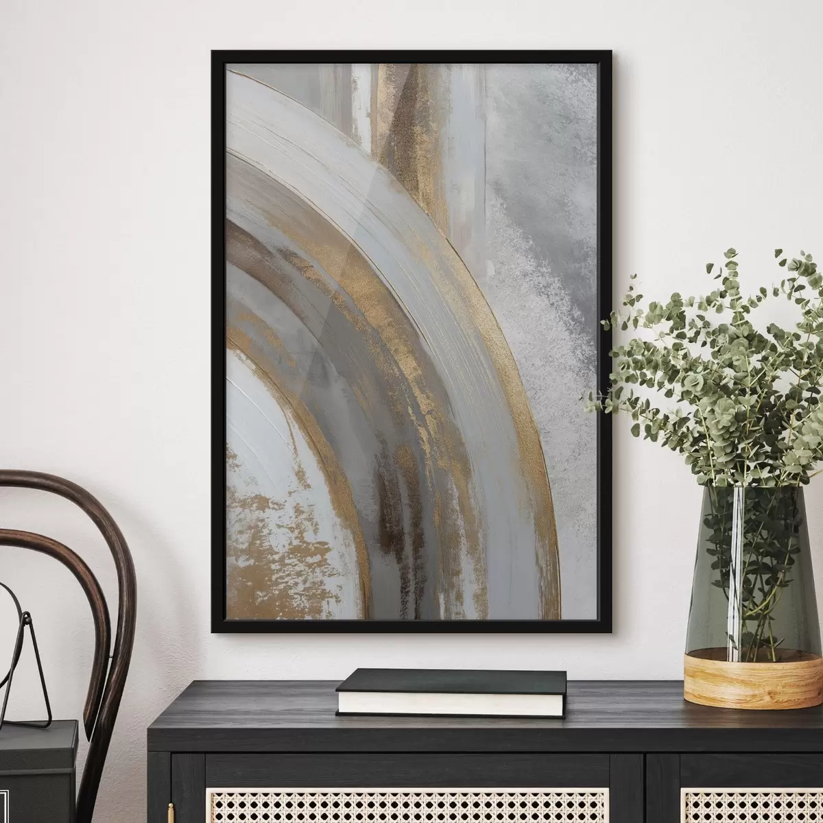 Poster Semicercuri abstracte gri și galbene f45809