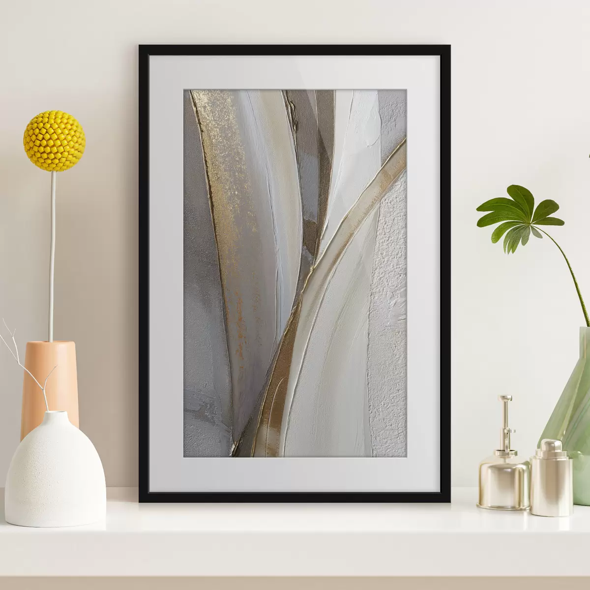 Poster Linii abstracte texturate cu sclipiri galbene și portocalii f45810