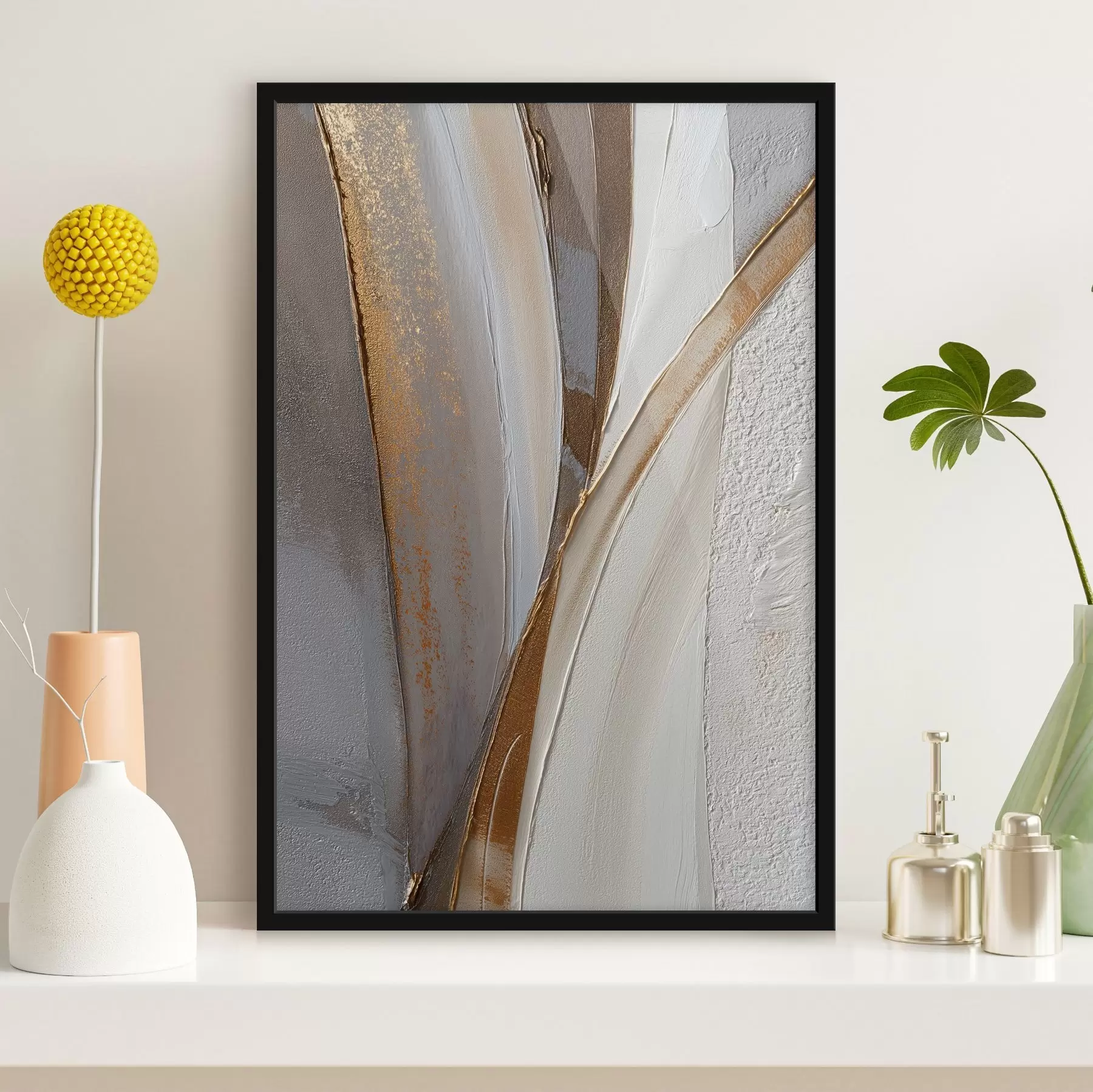 fototapet Linii abstracte texturate cu sclipiri galbene și portocalii f45810