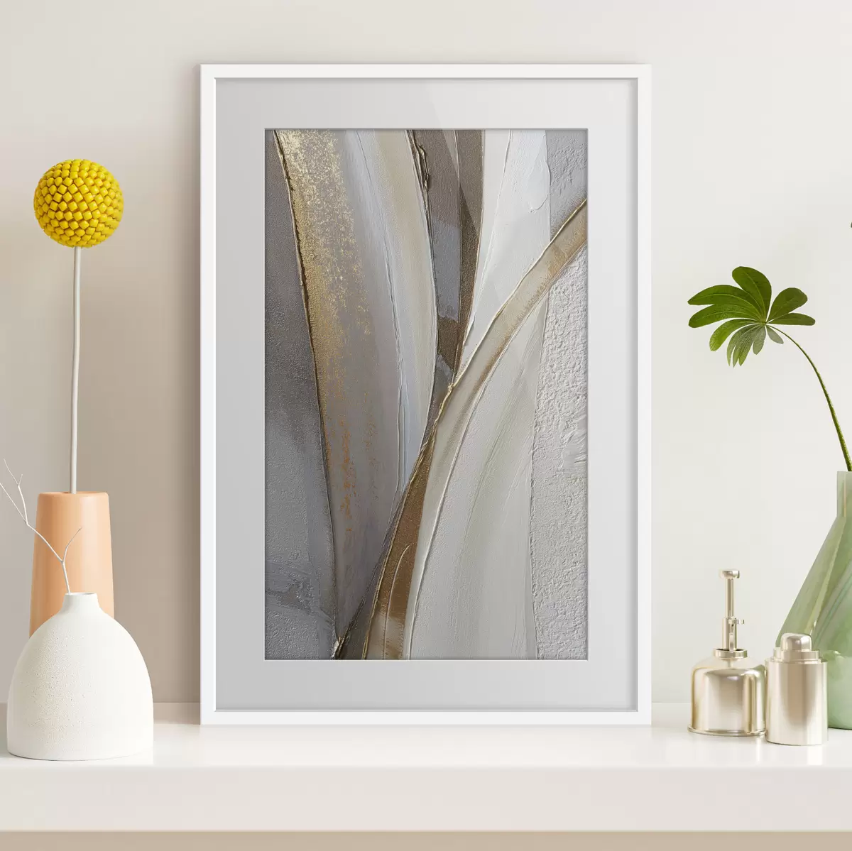 Poster Linii abstracte texturate cu sclipiri galbene și portocalii f45810